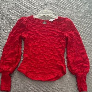 Red Textured Women's Top